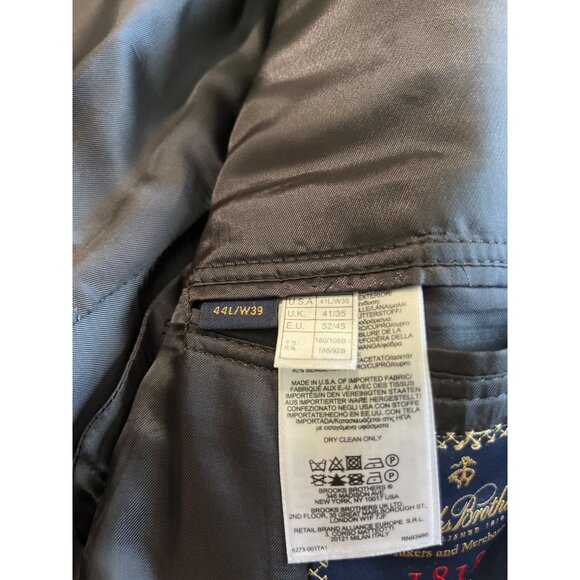 Brooks Bros Saxon dark gray two button wool suit jacket size 44L - Picture 6 of 7